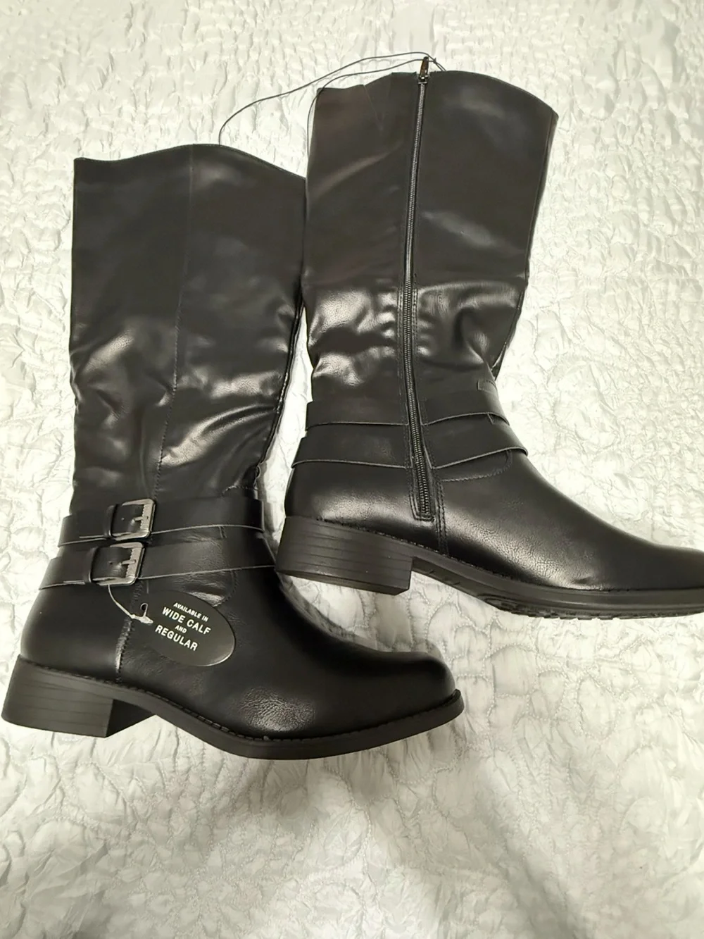 Style & Co. Classic Black Mid-Calf Buckle Riding Boots - Women 11. NEW!!